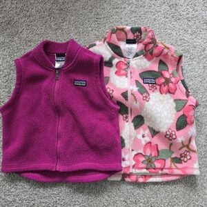 Patagonia Kids' Fleece Vests - Magenta and Floral